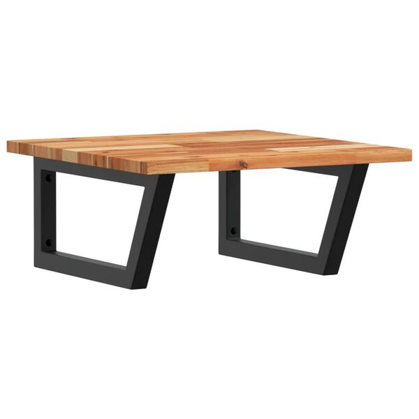 vidaXL Estante de lavabo de pared acero y madera maciza de acacia