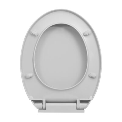 vidaXL Tapa de WC cierre suave desenganche rápido ovalada gris claro