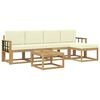 vidaXL Conjunto de sof&aacute;s de exterior con coj&iacute;n 6 pcs Blanco y Crema