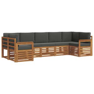 vidaXL Conjunto de Sof&aacute; Seccional con coj&iacute;n 7 pcs Natural y Antracita