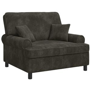 vidaXL Sill&oacute;n XXL con cojines Marr&oacute;n oscuro Tejido de 1,5 l&iacute;neas