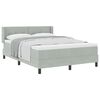 vidaXL Cama tipo Box Spring Gris Claro 190 x 140 cm Poli&eacute;ster