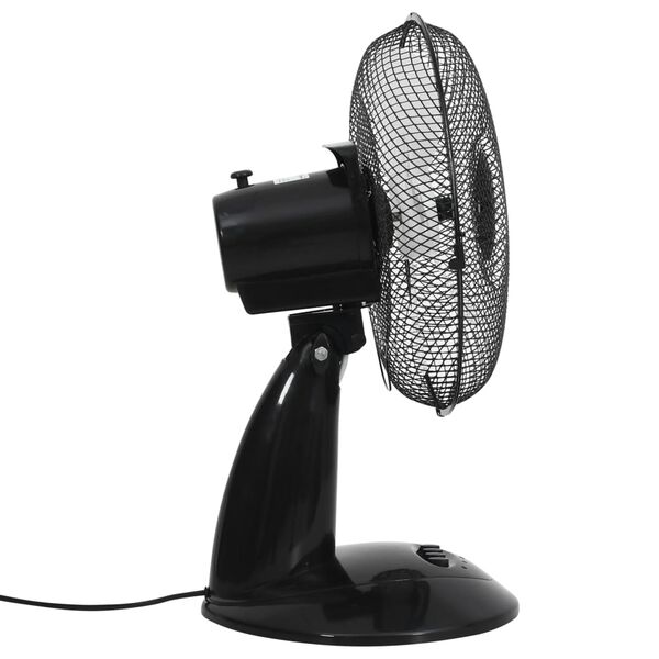 vidaXL Ventilador de sobremesa 3 velocidades negro 30 cm 40 W