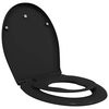 vidaXL Asiento de WC Negro 47 x 37 x 4 cm Duroplast