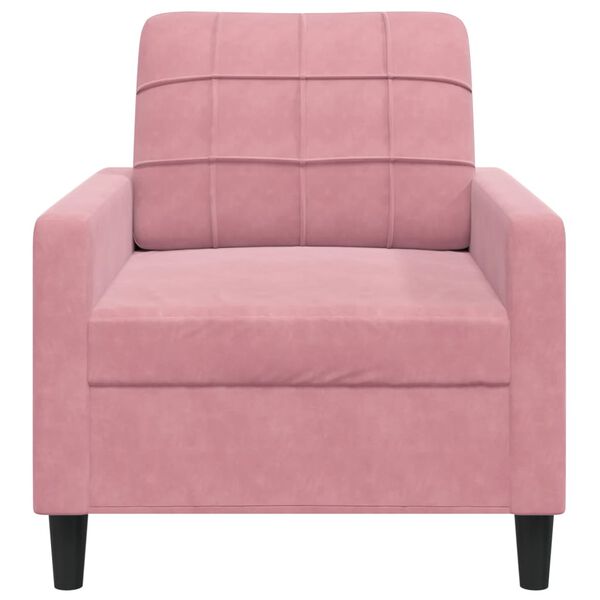 vidaXL Sill&oacute;n de terciopelo rosa 60 cm
