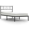 vidaXL Estructura cama sin colch&oacute;n con cabecero metal negro 90x190 cm