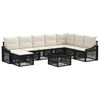 vidaXL Conjunto de sof&aacute;s de jard&iacute;n 9 pcs Negro rat&aacute;n sint&eacute;tico