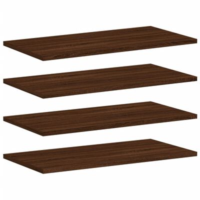 vidaXL Estantes pared 4 uds madera ingeniería marrón roble 60x30x1,5cm