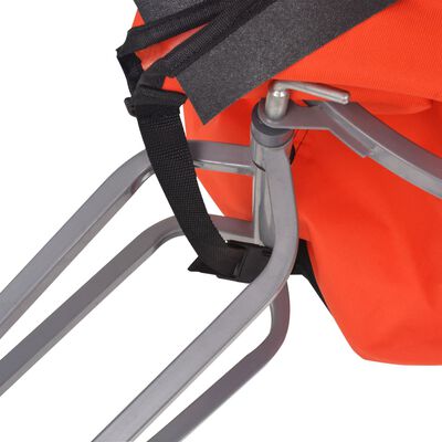 vidaXL Remolque de bicicleta para equipaje con bolsa naranja y negra