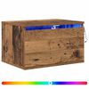 vidaXL Mesita de noche de pared 2 uds. Madera vieja 50 x 36 x 30 cm