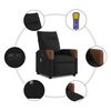 vidaXL Sill&oacute;n reclinable de masaje el&eacute;ctrico tela negro