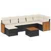 vidaXL Set de sof&aacute;s de jard&iacute;n 8 piezas y cojines rat&aacute;n sint&eacute;tico negro