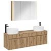 vidaXL Juego de Muebles de Ba&ntilde;o 4 pcs Roble Artesanal