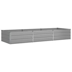 vidaXL Jardinera Gris Claro 290 x 100 x 45 cm Acero Galvanizado
