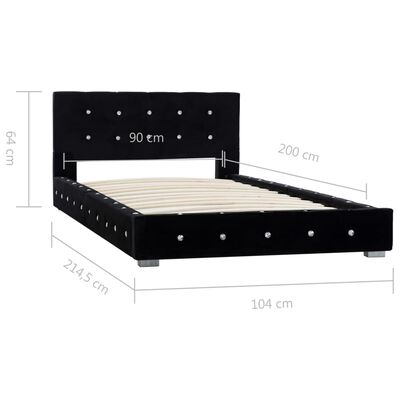 vidaXL Estructura de cama de terciopelo negra 90x200 cm