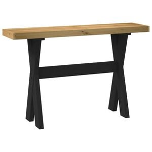 vidaXL Mesa consola NOAIN patas en X madera maciza pino 120x30x75 cm