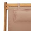 vidaXL Silla de playa plegable madera maciza de eucalipto y tela taupe