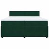 vidaXL Cama box spring con colch&oacute;n terciopelo verde oscuro 200x200 cm