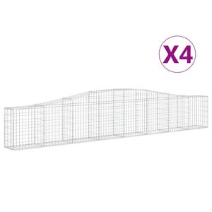 vidaXL Cestas de gaviones 4 uds forma de arco hierro 400x30x60/80 cm