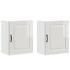 vidaXL Armarios de pared para cocina, 2 unidades, Kalmar, madera de ingenier&iacute;a blanca de alto brillo