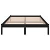vidaXL Estructura de cama sin colch&oacute;n madera maciza negro 200x200 cm