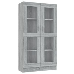 vidaXL Vitrina madera contrachapada gris Sonoma 82,5x30,5x150 cm