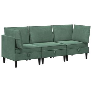 vidaXL Juego de muebles de sal&oacute;n 3 uds. Verde Mar Terciopelo