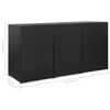 vidaXL Cobertizo triple de cubo basura ratán PE negro 229x78x120 cm