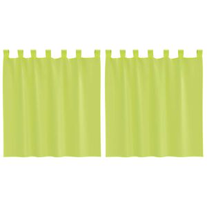 vidaXL Cortinas de gasa con trabillas 2 uds. verde manzana