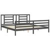 vidaXL Estructura de cama con cabecero madera maciza gris 200x200 cm