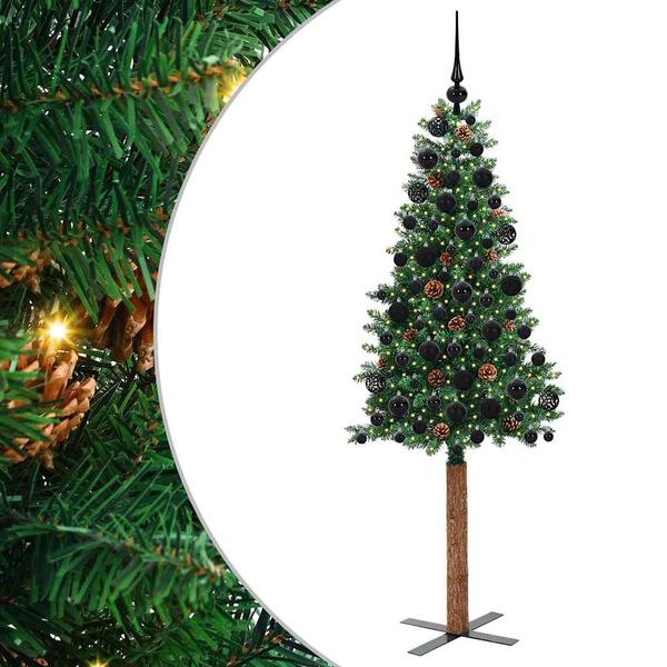 vidaXL &Aacute;rbol de Navidad Delgado con 300 LED con soporte Verde 180 cm