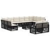 vidaXL Conjunto de sof&aacute;s de jard&iacute;n 13 pcs Negro rat&aacute;n sint&eacute;tico