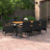 vidaXL Juego de comedor de jard&iacute;n 9 piezas rat&aacute;n sint&eacute;tico negro