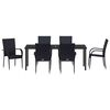 vidaXL Conjunto de Comedor de Jard&iacute;n 7 pcs Negro
