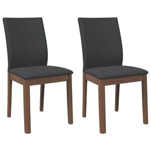 vidaXL Sillas de comedor con cojines 2 uds madera maciza marr&oacute;n caucho