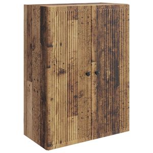 vidaXL Armario de pared Madera envejecida 66 x 34,5 x 90 cm