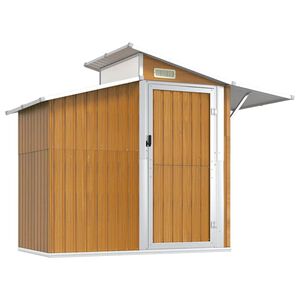 vidaXL Cobertizo de jard&iacute;n acero galvanizado marr&oacute;n 270x130x208,5 cm