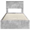 vidaXL Cama con almacenamiento con cabecera Gris Concreto 90 x 200 cm