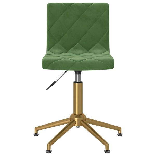 vidaXL Silla de comedor giratoria de terciopelo verde oscuro