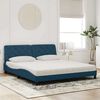 vidaXL Cama con colch&oacute;n terciopelo azul 180x200 cm