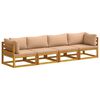 vidaXL Juego de Sof&aacute; 4 uds. Natural Madera de Acacia S&oacute;lida