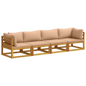 vidaXL Juego de Sof&aacute; 4 uds. Natural Madera de Acacia S&oacute;lida