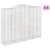vidaXL Cestas de gaviones 8 uds forma de arco hierro 300x50x220/240 cm