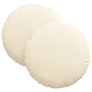 vidaXL Cojines para asiento 2 uds. Tela de pana Crema &Oslash;30 x 13 cm