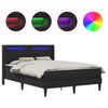vidaXL Estructura de cama con colch&oacute;n Negro 140 x 190 cm