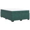 vidaXL Cama box spring con colchón terciopelo verde oscuro 160x200 cm