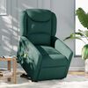 vidaXL Sillón masaje eléctrico reclinable elevable tela verde oscuro
