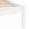 vidaXL Estructura de cama sin colch&oacute;n madera maciza blanco 200x200 cm