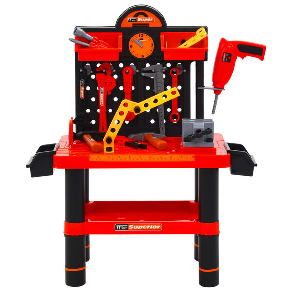 vidaXL Banco de trabajo de juguete para ni&ntilde;os 51 piezas 57x32x68 cm