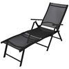 vidaXL Tumbona plegable de aluminio negra